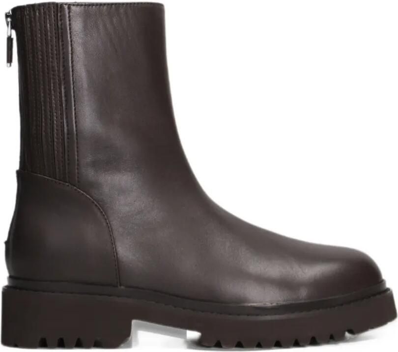 Lola Cruz ribbed-panel leather chelsea boots Bruin