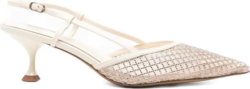 Lola Cruz Ruby slingback pumps met verfraaiing Wit