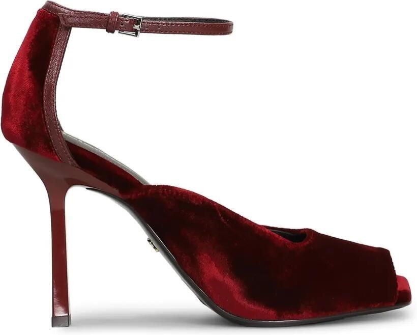 Lola Cruz Sandalen met open neus Rood