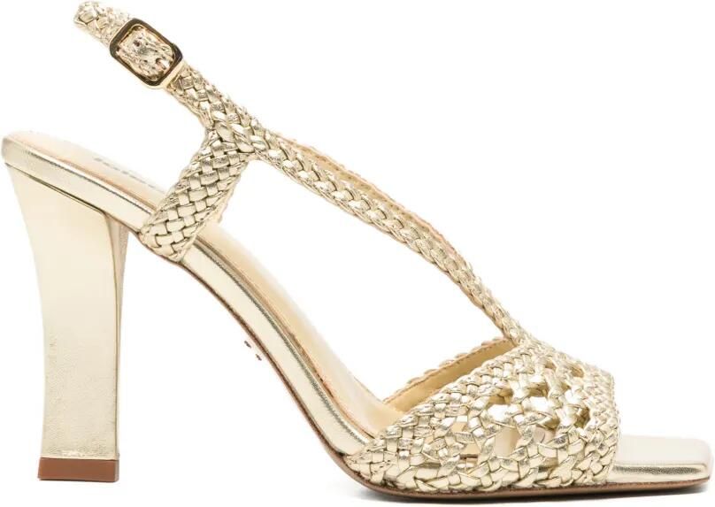 Lola Cruz Tabata leren sandalen Goud
