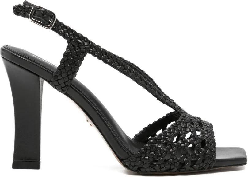 Lola Cruz Tàbata sandalen met gevlochten leer Zwart