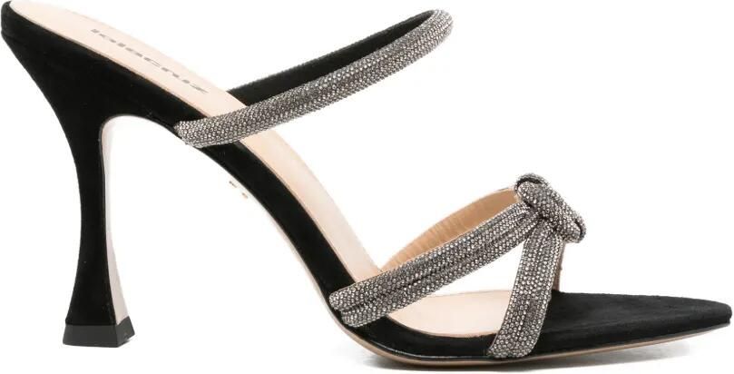 Lola Cruz Verfraaide sandalen met geknoopte details Zwart