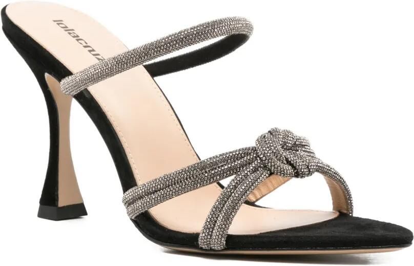 Lola Cruz Verfraaide sandalen met geknoopte details Zwart - Foto 3