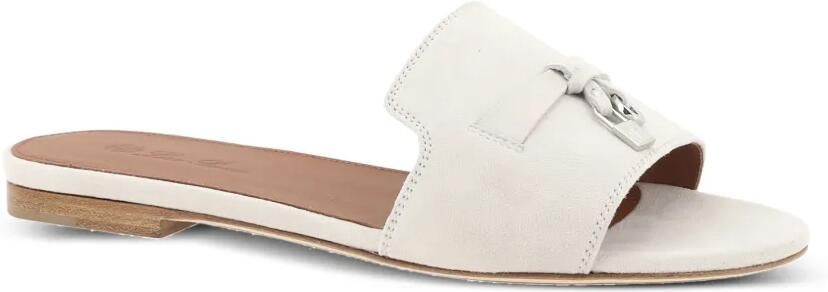 Loro Piana Charms slippers Wit - Foto 3