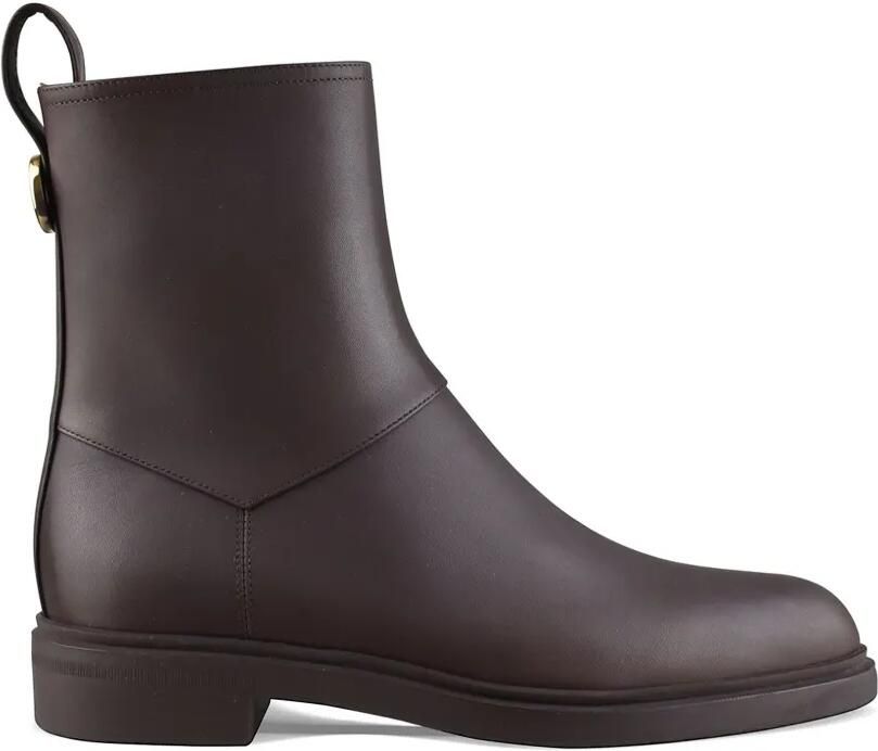Loro Piana Kilda leren laarzen met gegraveerd detail Bruin