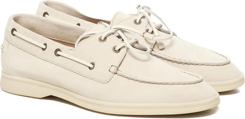 Loro Piana Leren bootschoenen met veters Beige - Foto 3