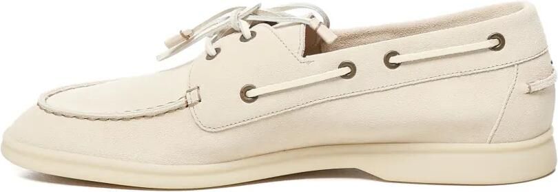 Loro Piana Leren bootschoenen met veters Beige - Foto 4