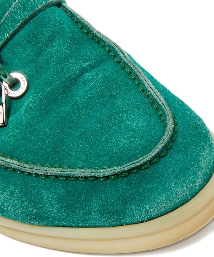 Loro Piana Pre-Owned Suède muiltjes met bedels Groen - Foto 3