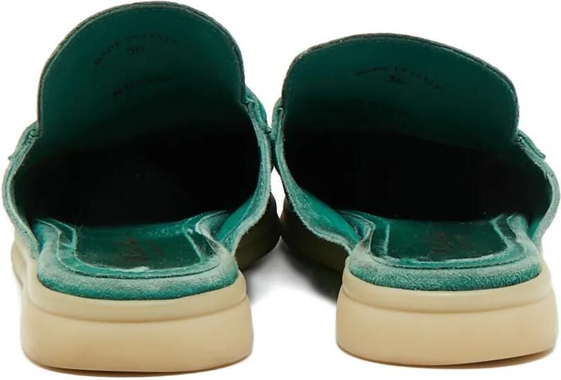 Loro Piana Pre-Owned Suède muiltjes met bedels Groen - Foto 5