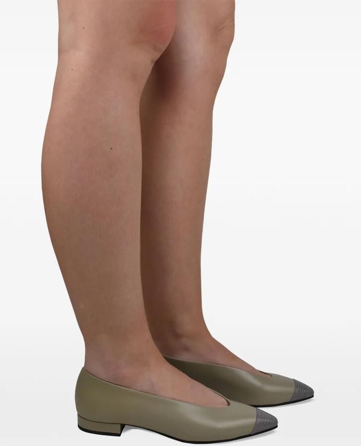 Loro Piana Rebecca ballerina's met puntige neus Groen - Foto 2