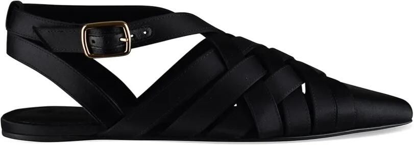 Loro Piana Silene ballerina's met gekruist detail Zwart