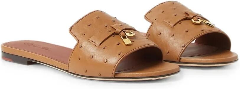 Loro Piana Summer Charms sandalen van struisvogelleer Bruin - Foto 5