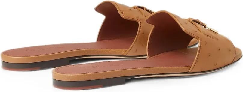 Loro Piana Summer Charms sandalen van struisvogelleer Bruin - Foto 4