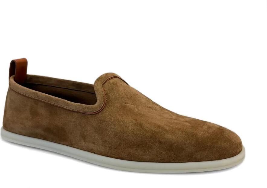 Loro Piana Venice Walk suède loafers Bruin