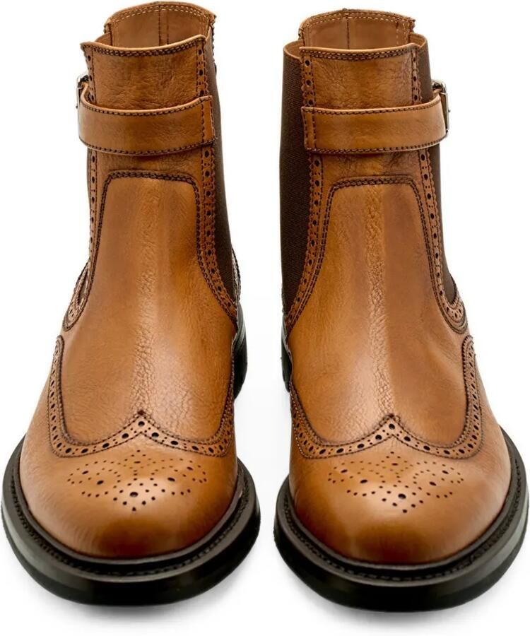 Lottusse Walton enkellaarzen met brogue-detail Bruin - Foto 2