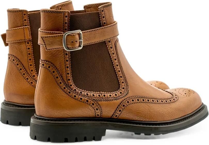 Lottusse Walton enkellaarzen met brogue-detail Bruin - Foto 3