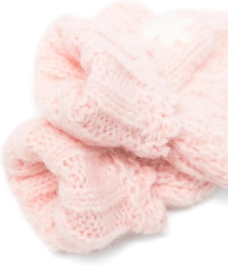 LOUISE MISHA KIDS Grofgebreide slippers met bloe -patch Roze - Foto 2