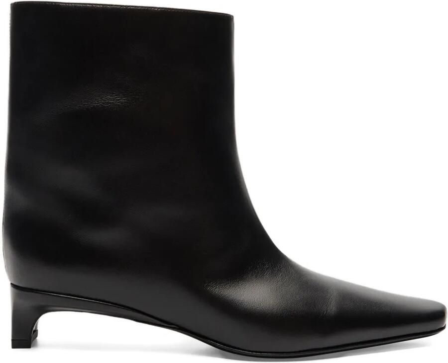 LouLou de Saison 35 mm Celine Lds leren enkellaarzen met puntige neus Zwart