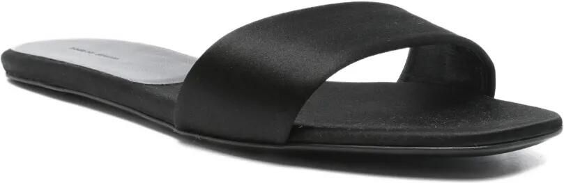 Loulou Stella slippers met satijnen band Zwart - Foto 3