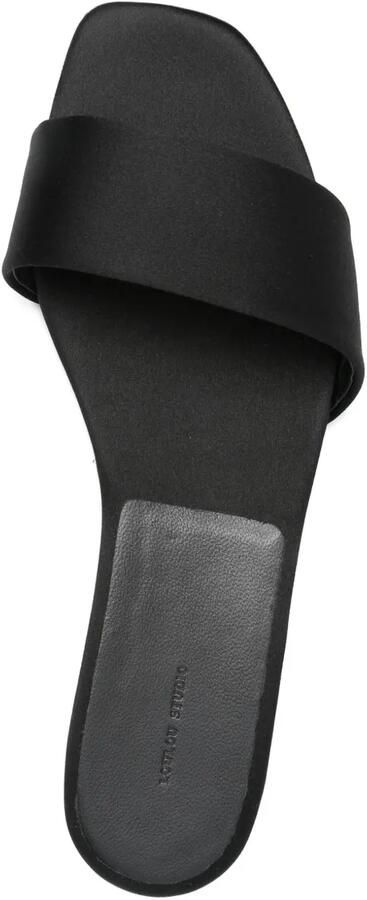 Loulou Stella slippers met satijnen band Zwart - Foto 2