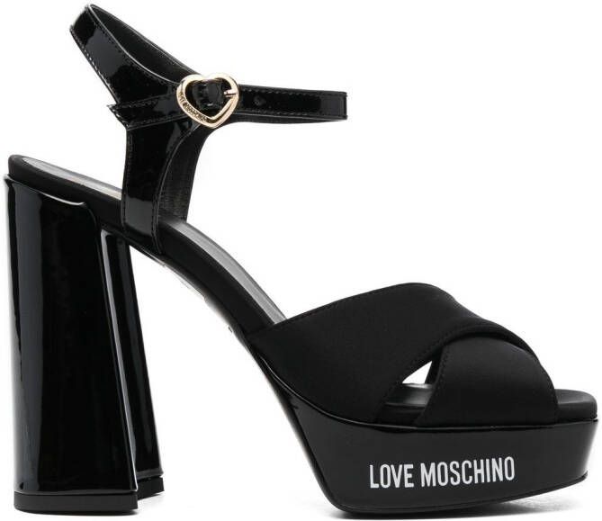 Love Moschino Sandalen met blokhak Zwart