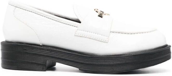 Love Moschino Loafers met contrasterende zool Wit