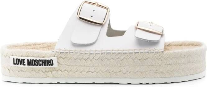 Love Moschino Espadrilles met dubbele band Wit