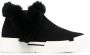 Love Moschino Enkellaarzen met afwerking van bont Zwart - Thumbnail 1