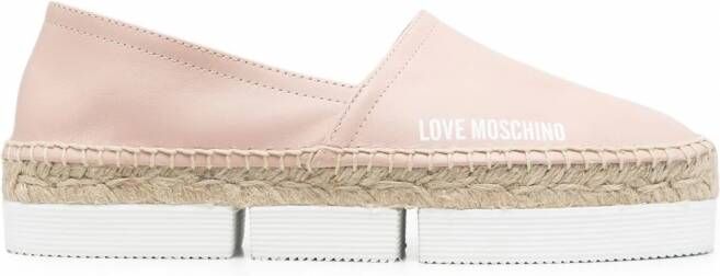 Love Moschino Espadrilles met logoprint Roze