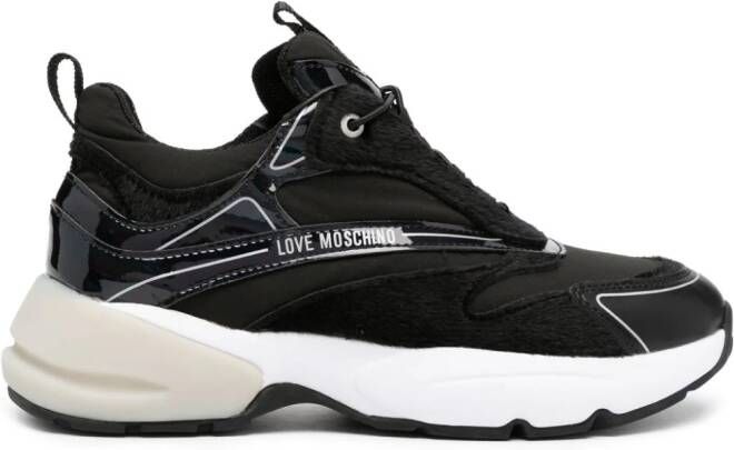 Love Moschino Sneakers met imitatie scheerwol Zwart