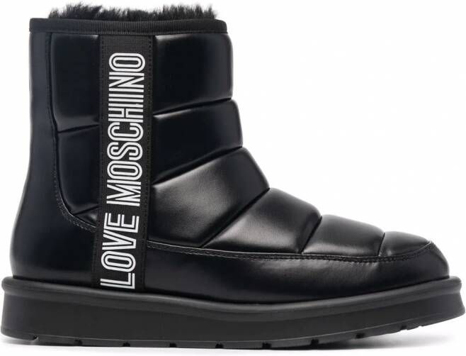 Love Moschino Laarzen met logoprint Zwart