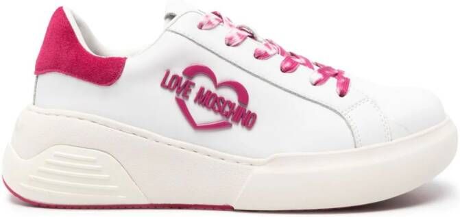 Love Moschino Leren sneakers Wit