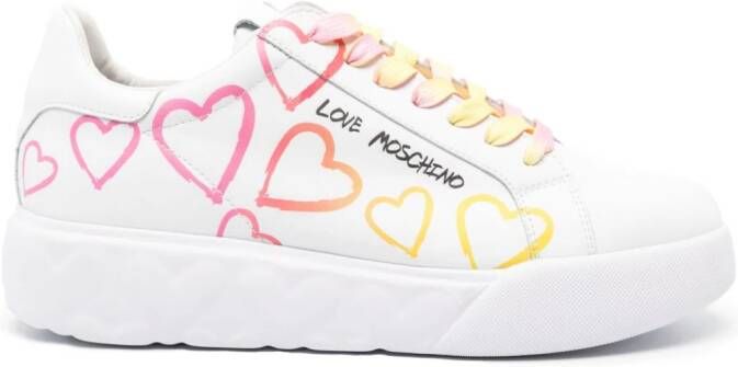 Love Moschino Leren sneakers Wit
