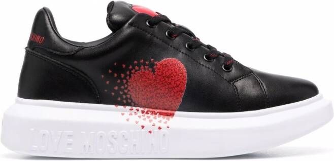 Love Moschino Leren sneakers Zwart