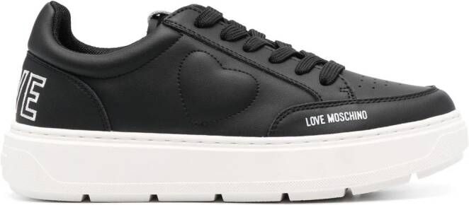 Love Moschino Leren sneakers Zwart