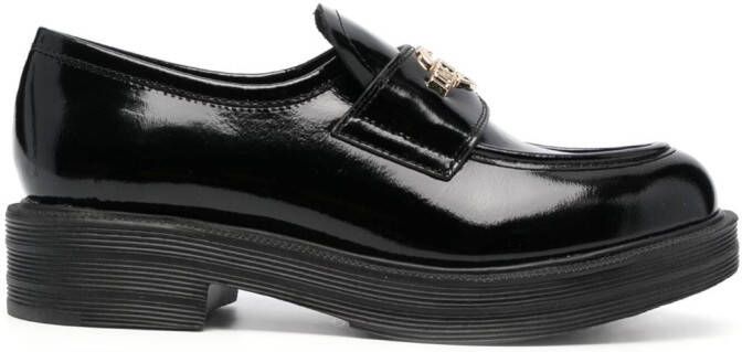 Love Moschino Loafers met logoplakkaat Zwart