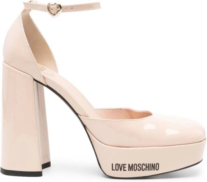 Love Moschino Lock pumps met plateauzool Roze