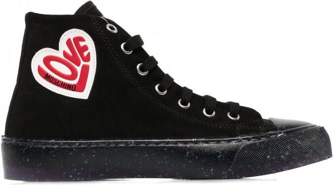 Love Moschino Sneakers met logopatch Zwart