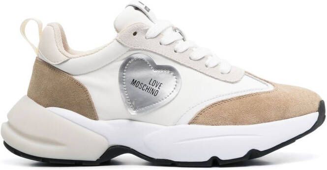 Love Moschino Sneakers met logopatch Wit
