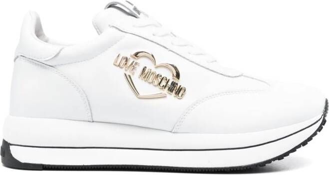 Love Moschino Sneakers met logoplakkaat Wit