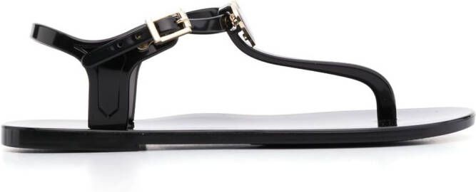 Love Moschino Sandalen met logoplakkaat Zwart