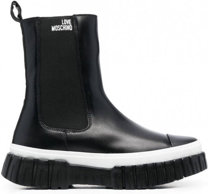 Love Moschino Chelsea laarzen met logoprint Zwart