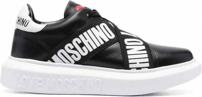 Love Moschino Sneakers met elastische band Zwart