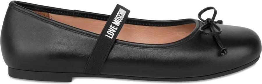 Love Moschino Ballerina's met bandje en strik Zwart