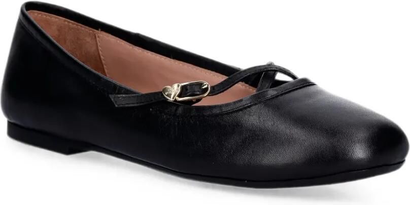 Love Moschino Ballerina's met gekruiste bandjes en hartpatroon Zwart - Foto 2