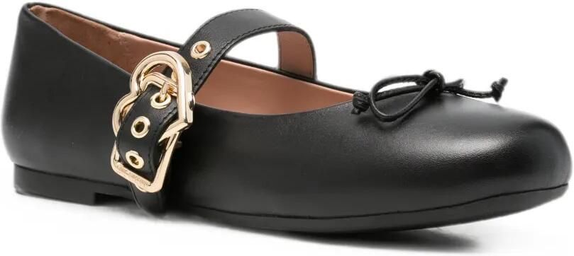 Love Moschino Ballerina's met gespbandje en strikdetail Zwart - Foto 2