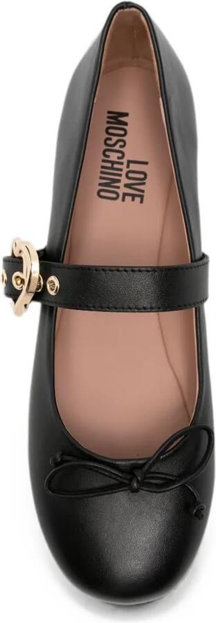 Love Moschino Ballerina's met gespbandje en strikdetail Zwart - Foto 3