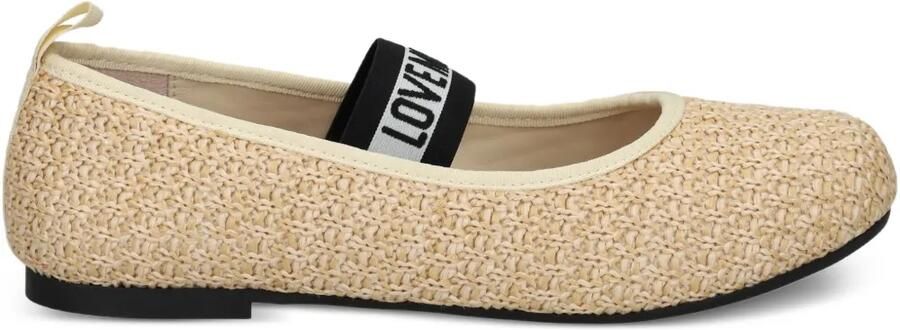 Love Moschino Ballerina's met logoband Beige