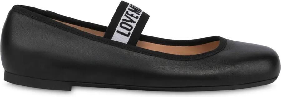 Love Moschino Ballerina's met logobandje Zwart