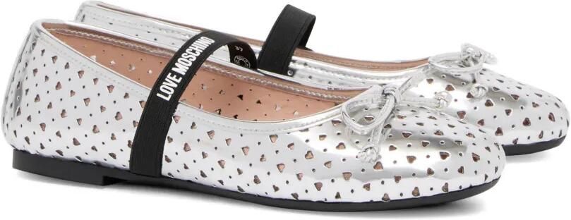 Love Moschino Ballerina's met strik en uitgesneden hart Zilver - Foto 3